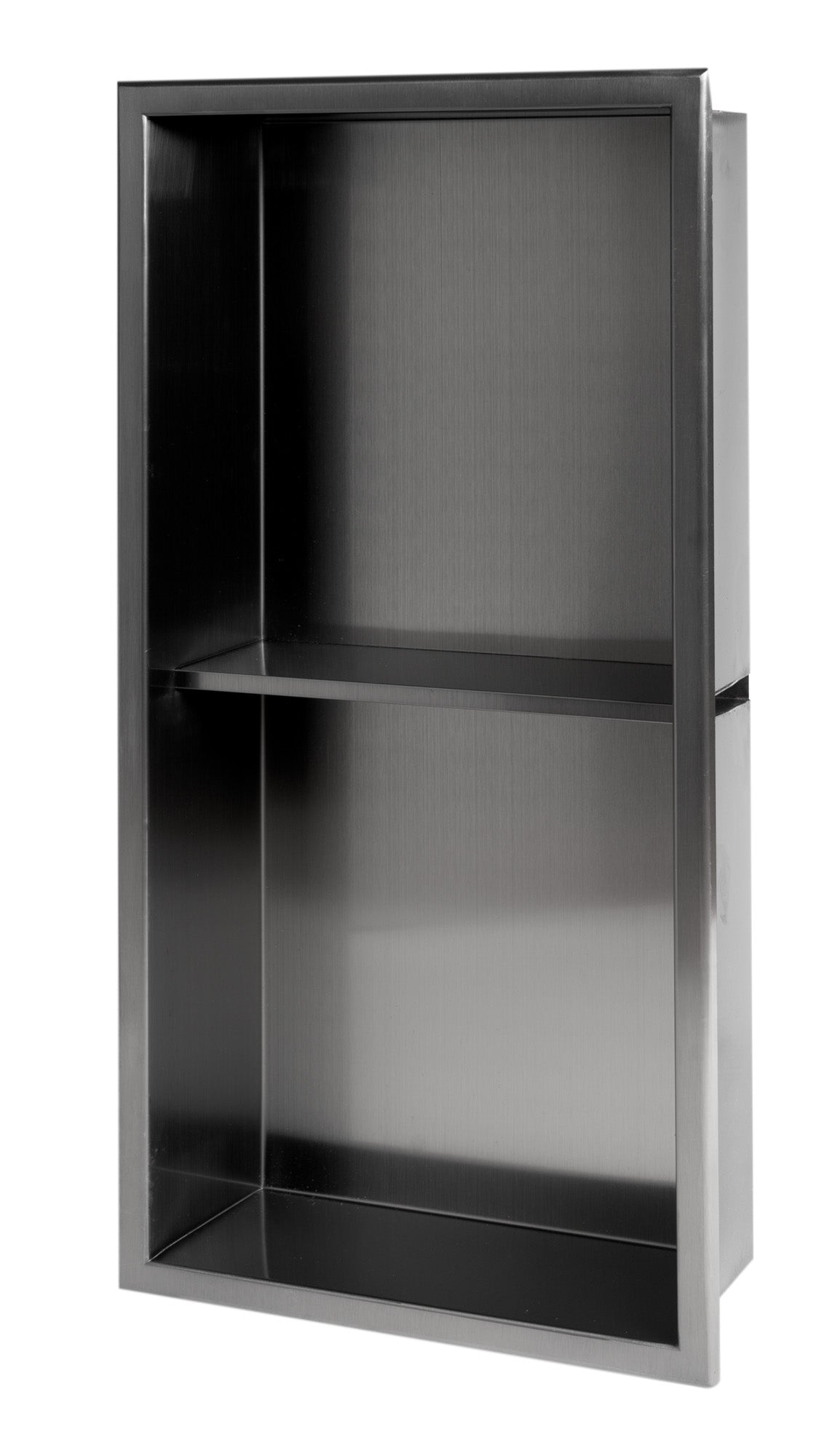 ALFI ABNP1224-BB 12" x 24" Brushed Black PVD Stainless Steel Vertical Double Shelf Shower Niche