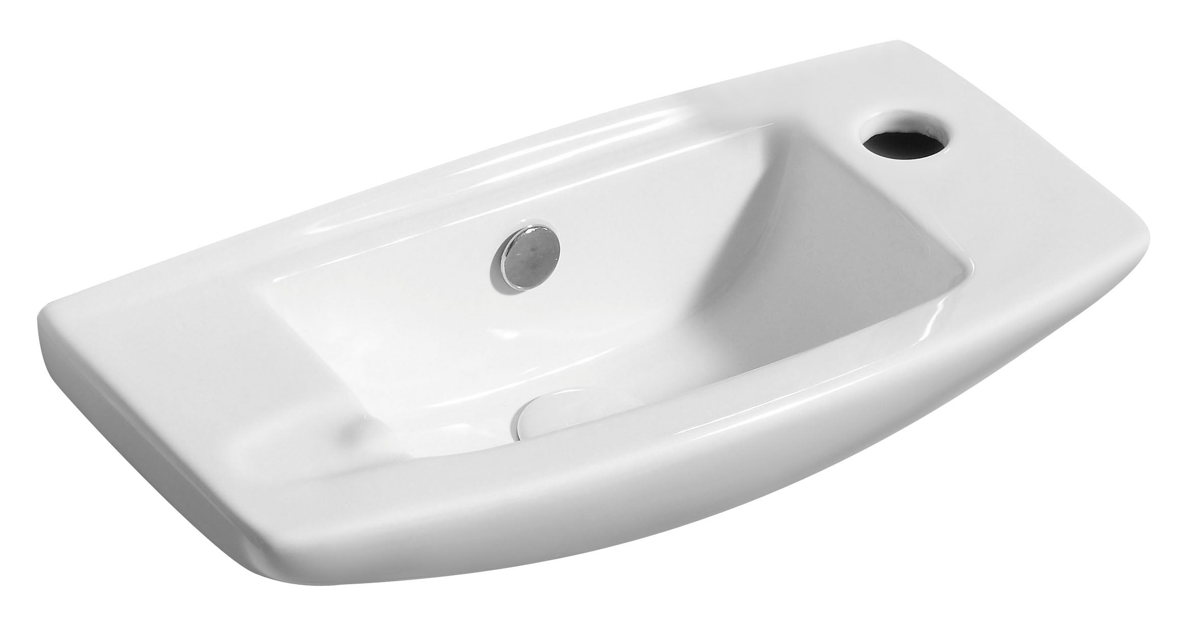 ALFI ABC115 White 20" Small Wall Mounted Ceramic Sink with Faucet Hole