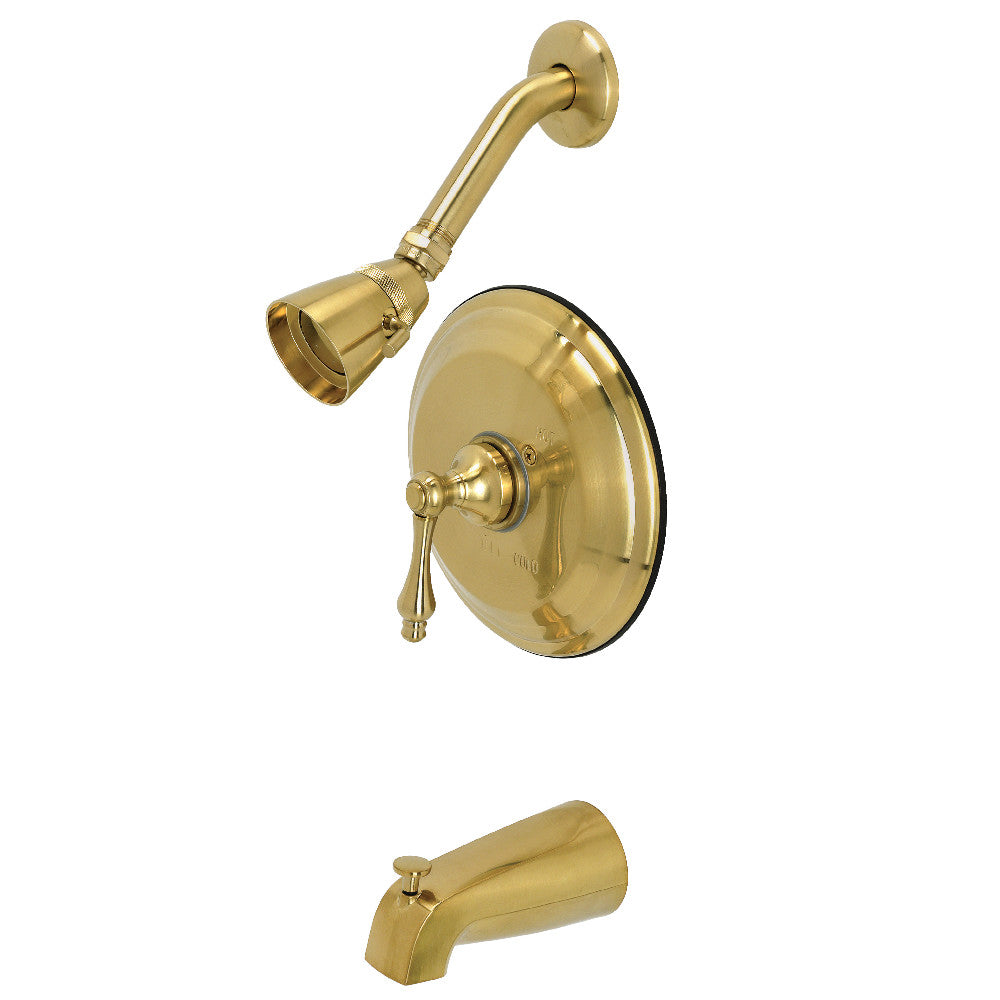 Kingston Brass KB3637AL Restoration Single-Handle Pressure Balanced Tub and Shower Faucet, Brushed Brass