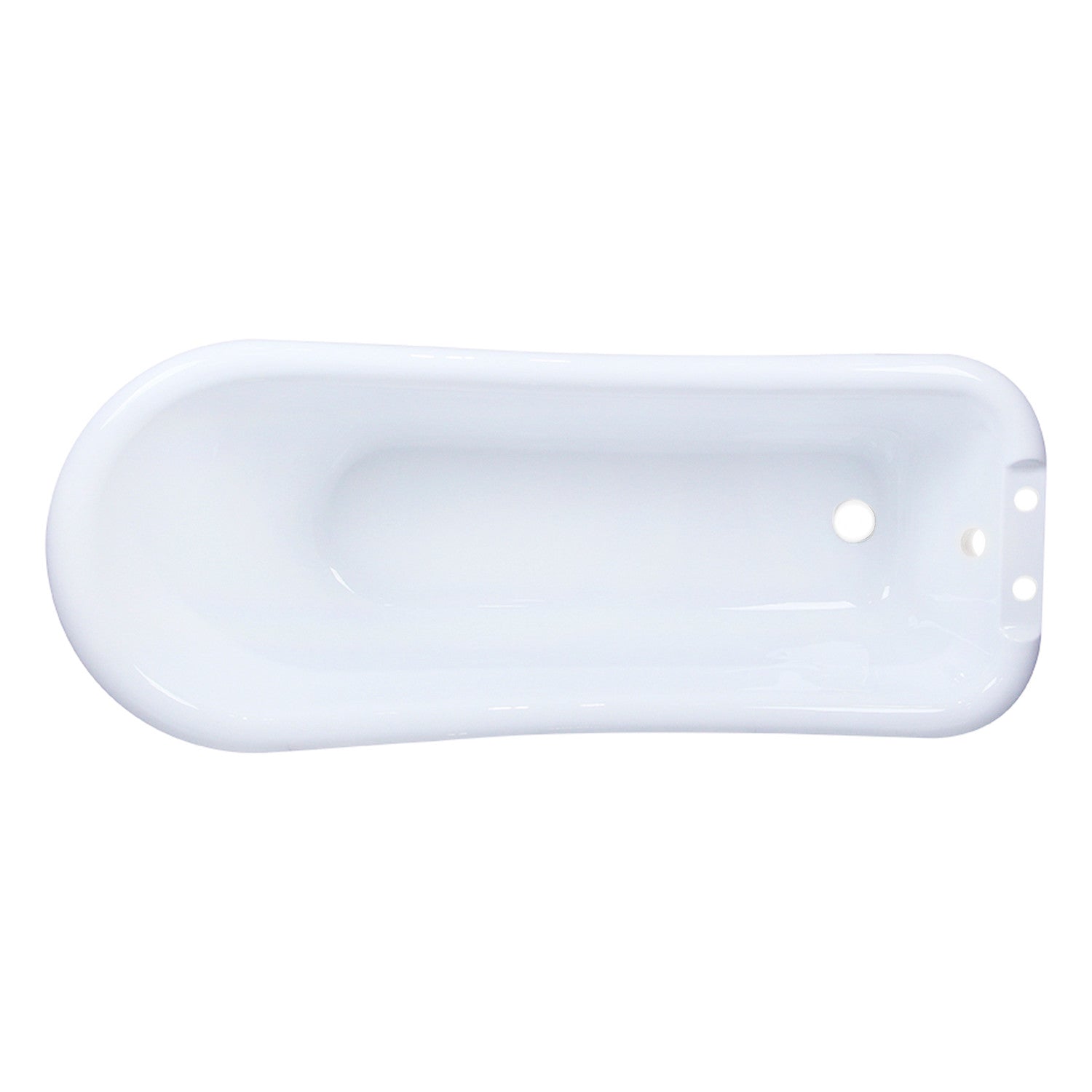 Aqua Eden VT7DE672826WAC1 67" Acrylic Classic Flat-Rim Single Slipper Clawfoot Tub (7" Faucet Drillings), Glossy White/Polished Chrome