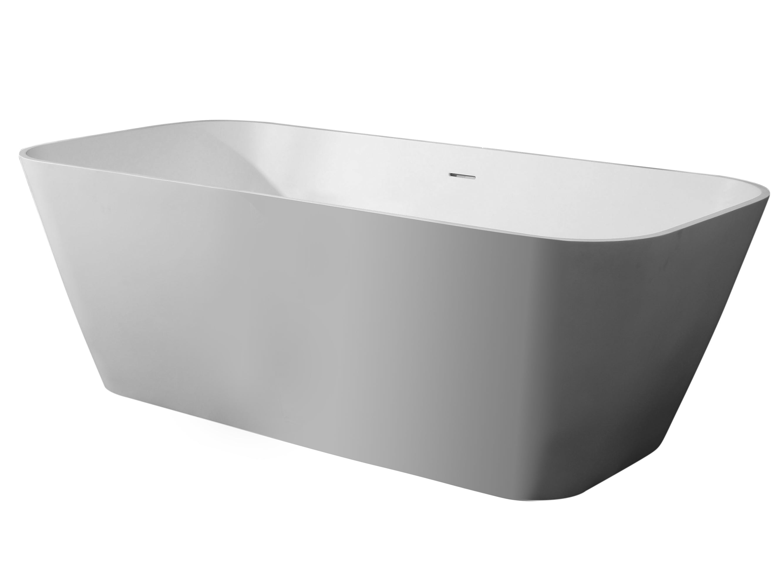 ALFI AB9952 67" White Rectangular Solid Surface Smooth Resin Soaking Bathtub