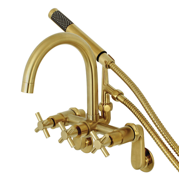 Aqua Vintage AE8157DX Concord 7-Inch Adjustable Wall Mount Tub Faucet, Brushed Brass