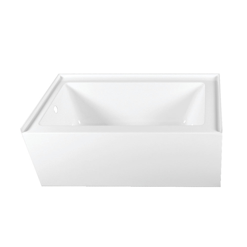 Aqua Eden VTAP603222L 60" Acrylic Rectangular 3-Wall Alcove Tub, Left Hand Drain Hole, Glossy White