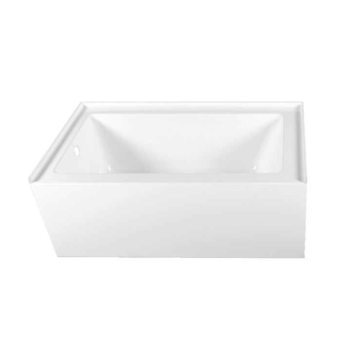 Aqua Eden VTAP603222L 60" Acrylic Rectangular 3-Wall Alcove Tub, Left Hand Drain Hole, Glossy White