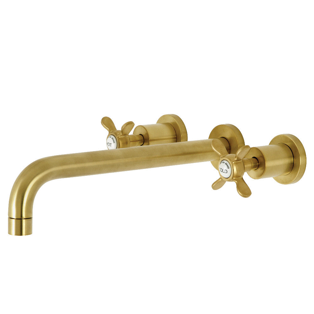 Kingston Brass KS8057BEX Essex Two-Handle Wall Mount Roman Tub Faucet, Brushed Brass