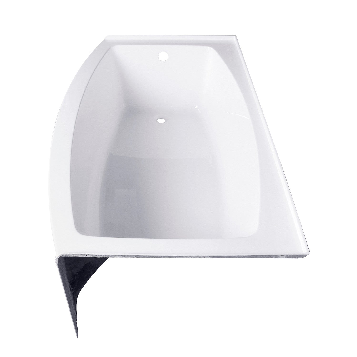 Aqua Eden VTDR663222L 66" Acrylic Curved Rectangular Apron 3-Wall Alcove Tub, Left Hand Drain, Glossy White