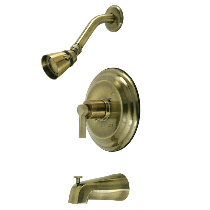Kingston Brass KB3633NDL NuvoFusion Single-Handle Pressure Balanced Tub and Shower Faucet, Antique Brass