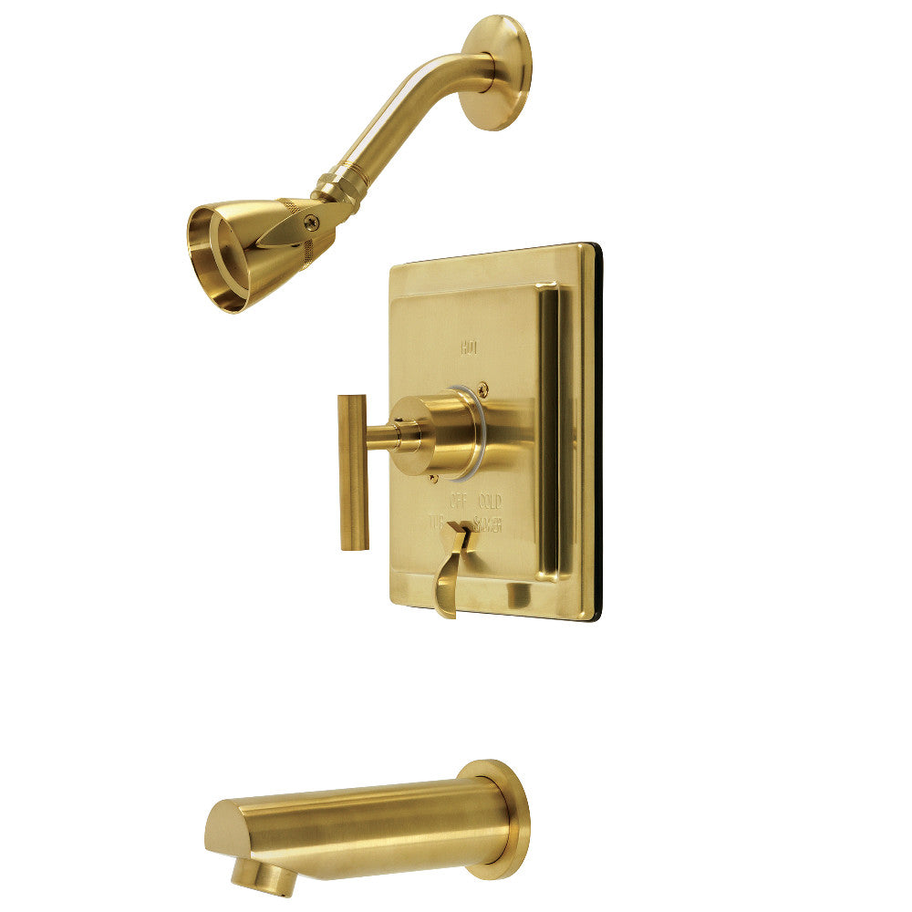 Kingston Brass KB86570CML Manhattan Single-Handle Pressure Balanced Tub and Shower Faucet, Brushed Brass