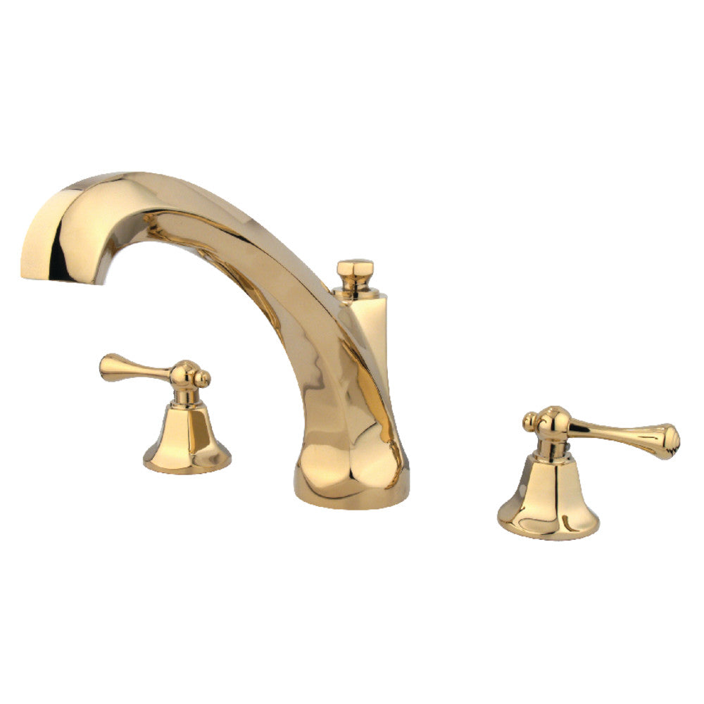 Kingston Brass KS4322BL Vintage Two-Handle Deck Mount Roman Tub Faucet, Polished Brass