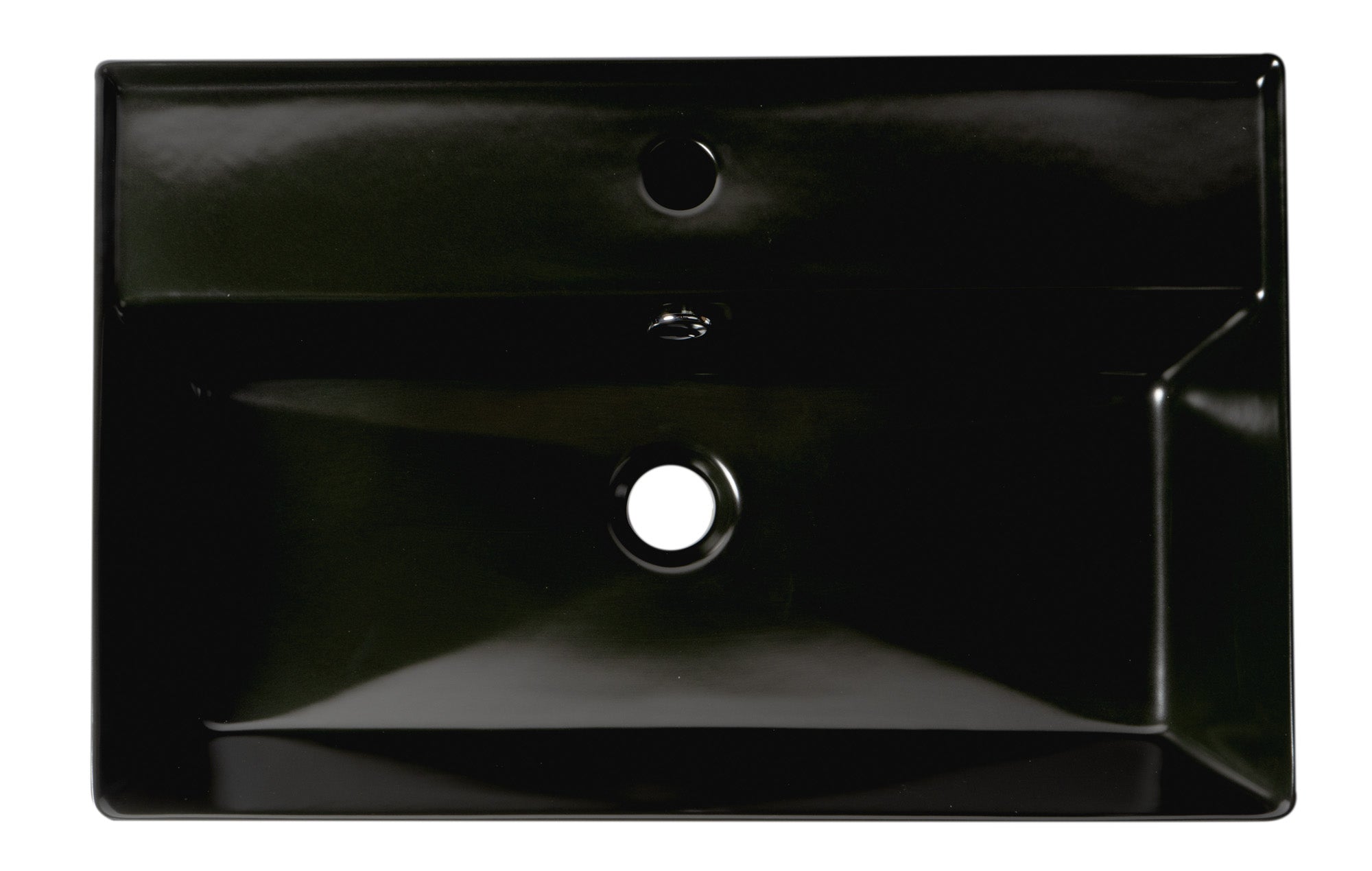 ALFI ABC901-BM Black Matte 24" Modern Rectangular Above Mount Ceramic Sink with Faucet Hole