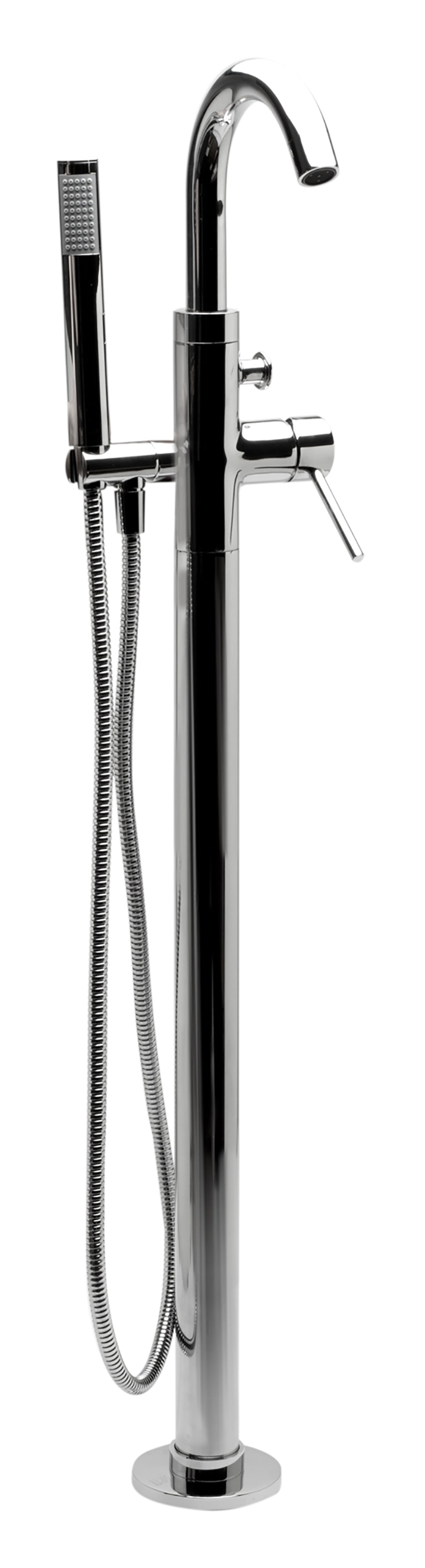 ALFI AB2534-PC Polished Chrome Single Lever Floor Mounted Tub Filler Mixer w Hand Held Shower Head
