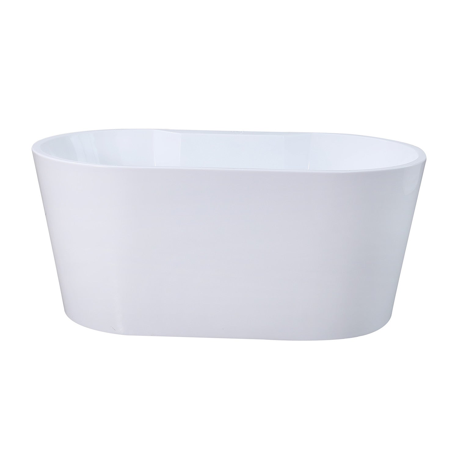 Kingston Brass VTDE563224BA 56" Acrylic Oval Double Ended Freestanding Tub with Drain, Glossy White