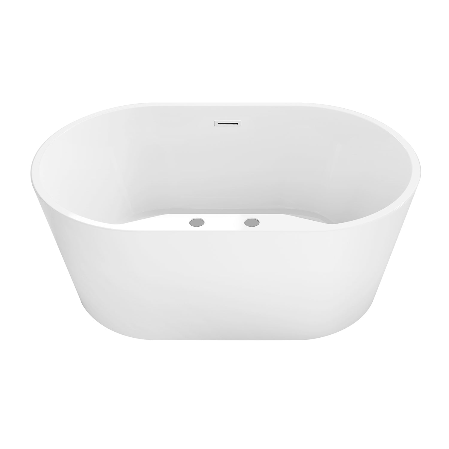Kingston Brass VT7DE553423 55" Acrylic Oval Double Ended Freestanding Tub with Drain, Glossy White