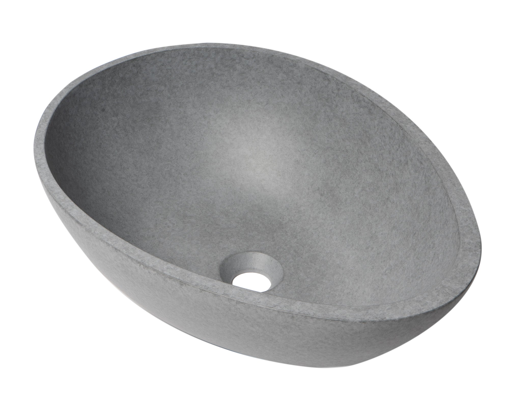 ALFI ABCO21O 21" Solid Concrete Tear Drop Above Mount Vessel Sink