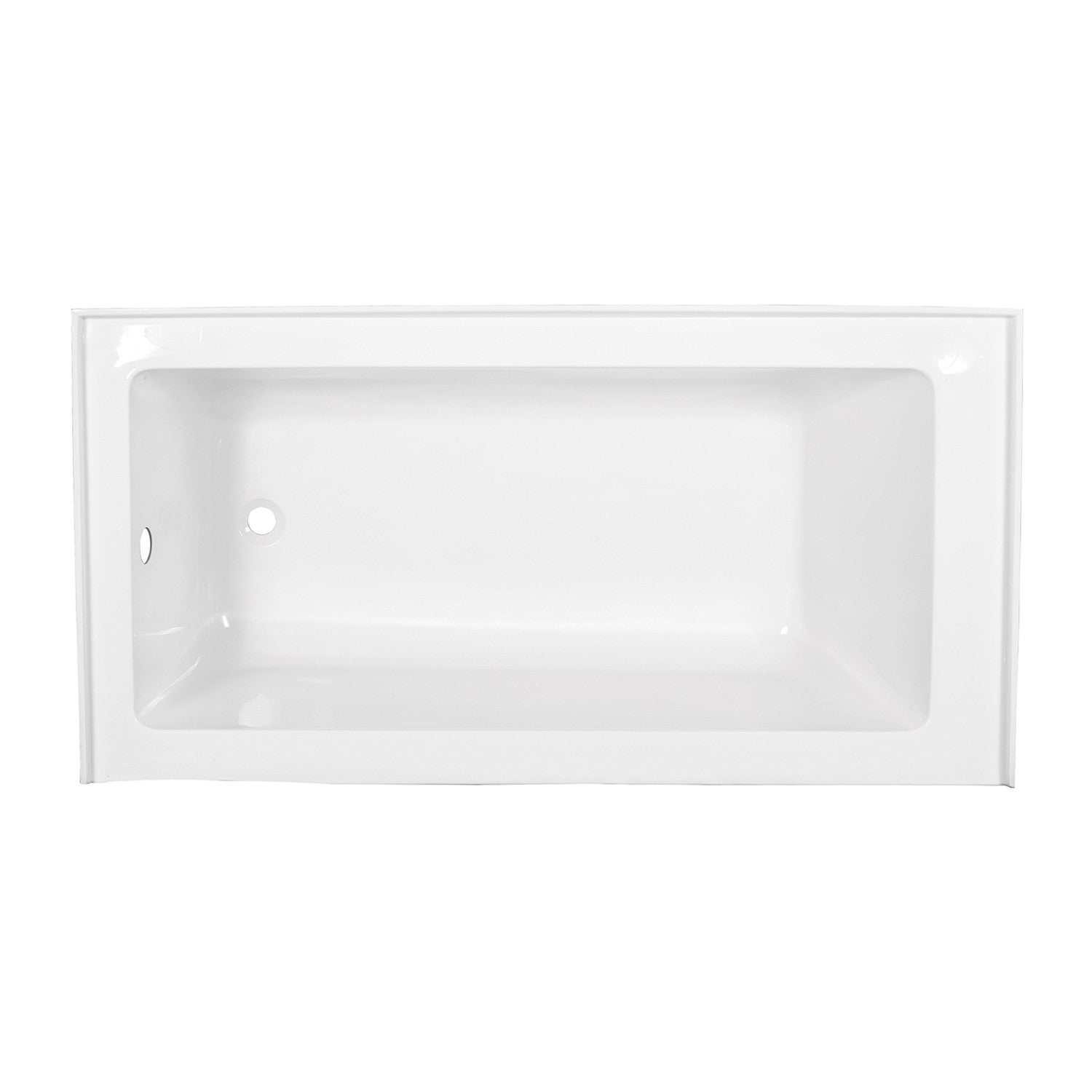 Aqua Eden VTAP603222L 60" Acrylic Rectangular 3-Wall Alcove Tub, Left Hand Drain Hole, Glossy White