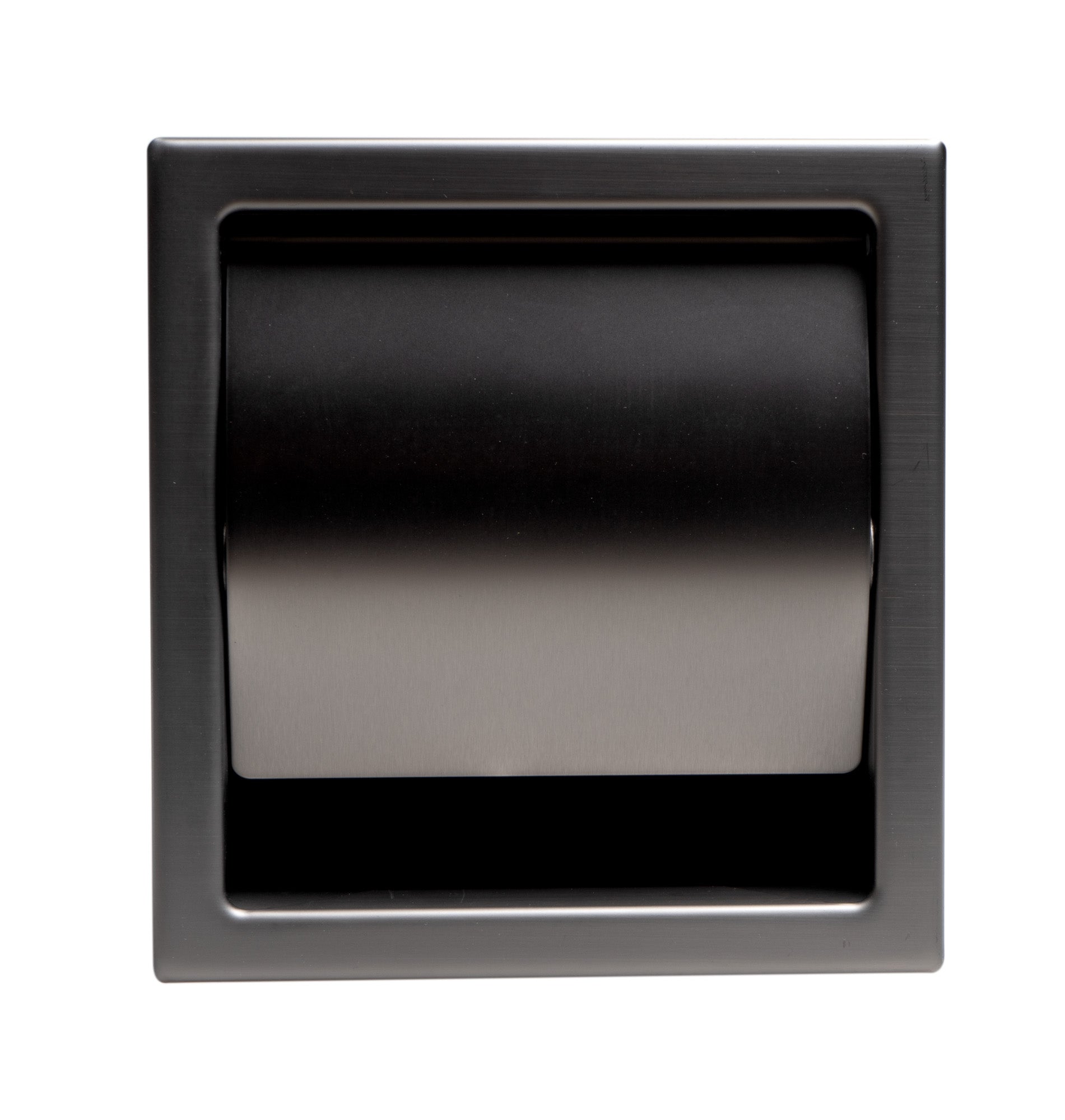 ALFI ABTPP77-BB PVD Brushed Black Stainless Steel Recessed Toilet Paper Holder with Cover
