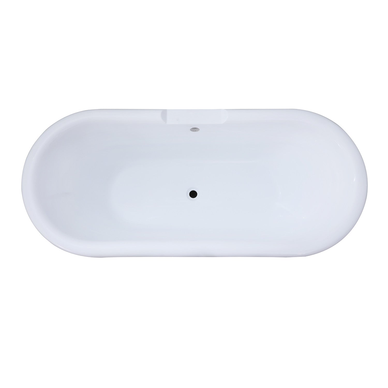 Aqua Eden VTPE672824PBA 67" Acrylic Oval Double Ended Pedestal Tub (No Faucet Drillings), Glossy White