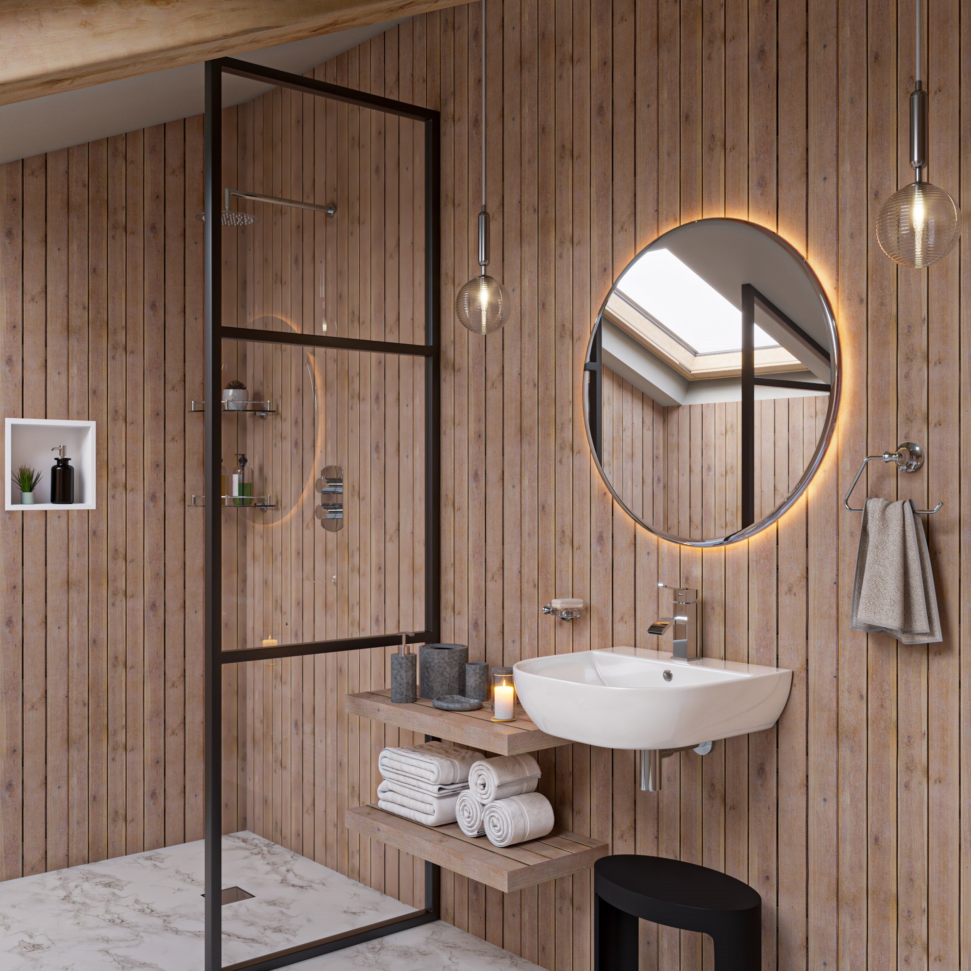 ALFI ABSA16R-PC Polished Chrome 16" Round Shower Arm