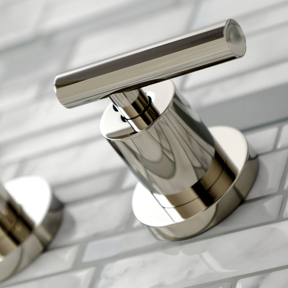 Kingston Brass KS8026CML Manhattan Two-Handle Wall Mount Roman Tub Faucet, Polished Nickel