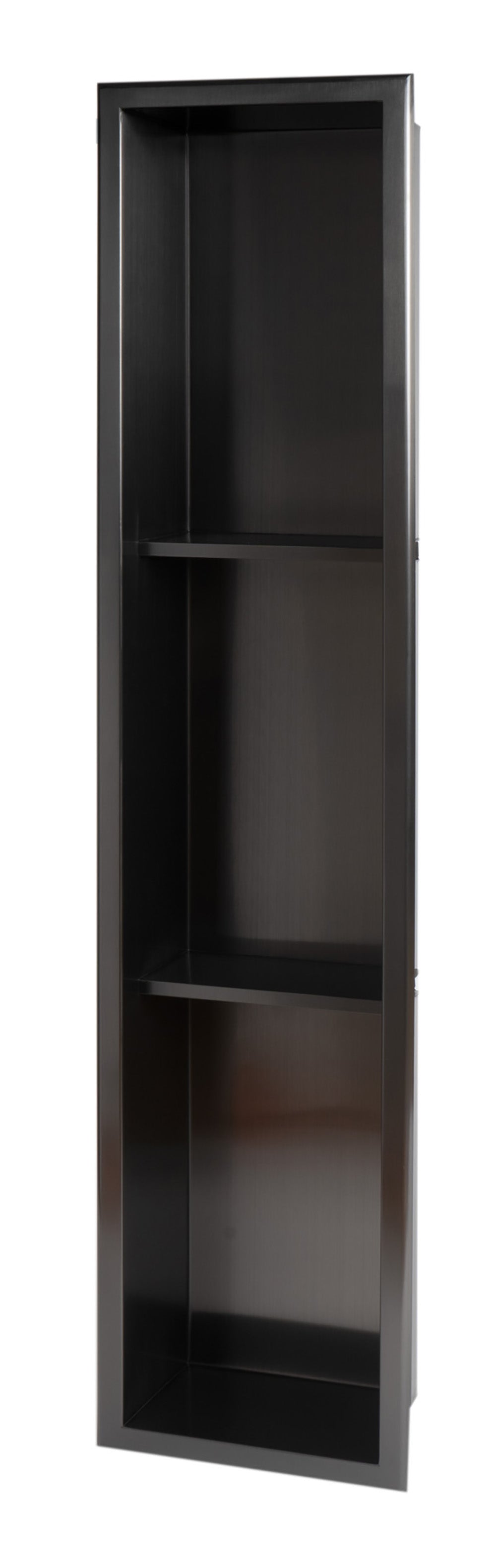 ALFI ABNP0836-BB 8" x 36" Brushed Black PVD Stainless Steel Vertical Triple Shelf Shower Niche