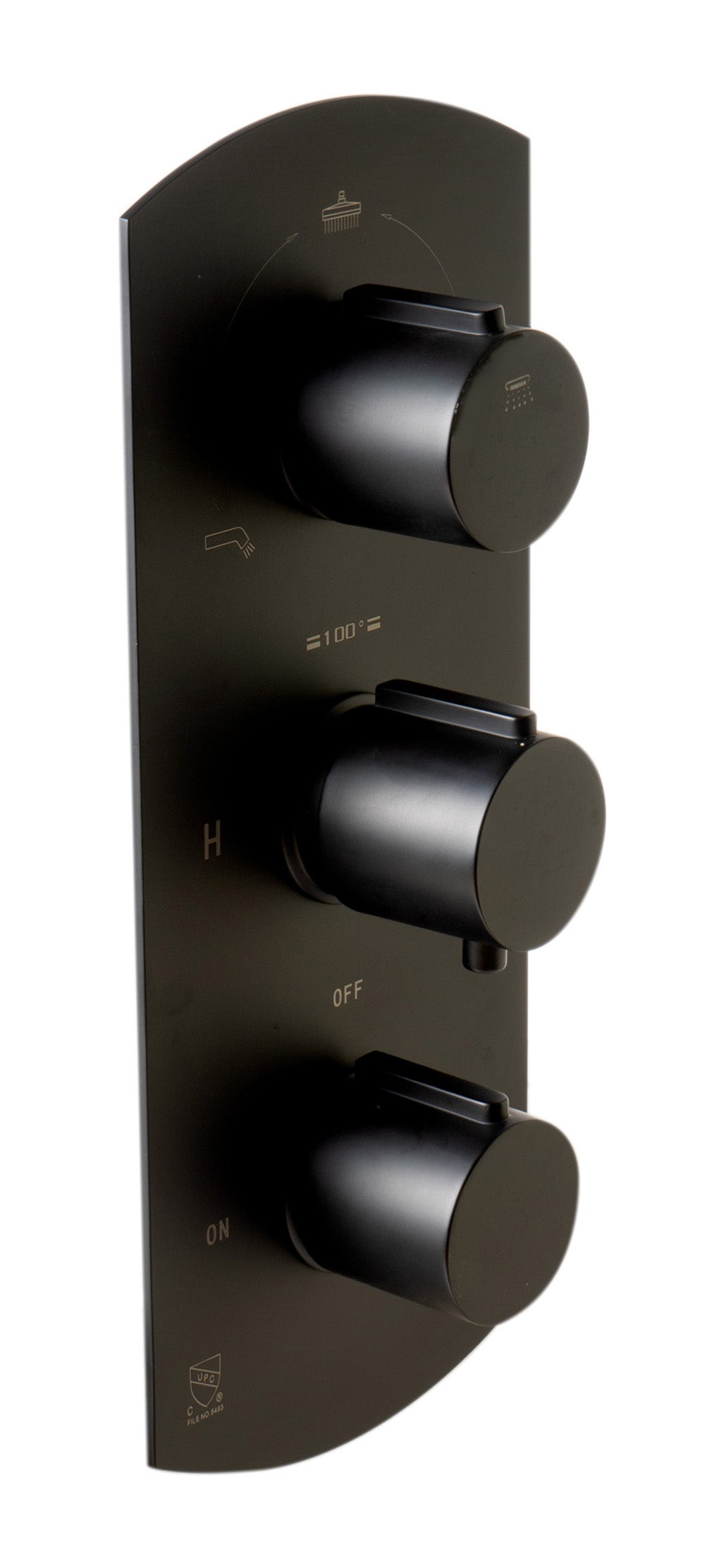 ALFI AB4001-BM Black Matte 3-Way Thermostatic Valve Shower Mixer Round Knobs