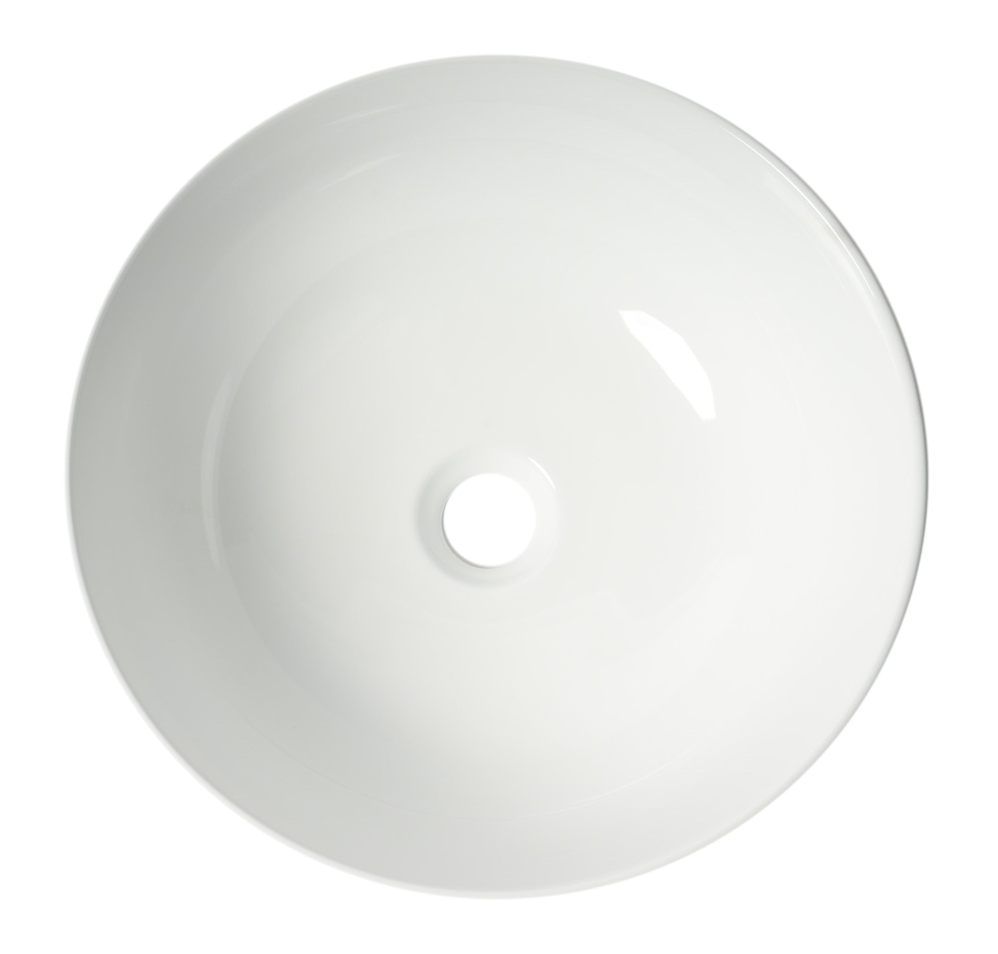 ALFI ABC905 White 15" Round Vessel Bowl Above Mount Ceramic Sink