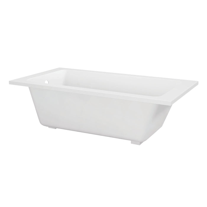 Kingston Brass VTPN603219T 60" Acrylic Rectangular Drop-In Tub with Anti-Skid Surface, Glossy White