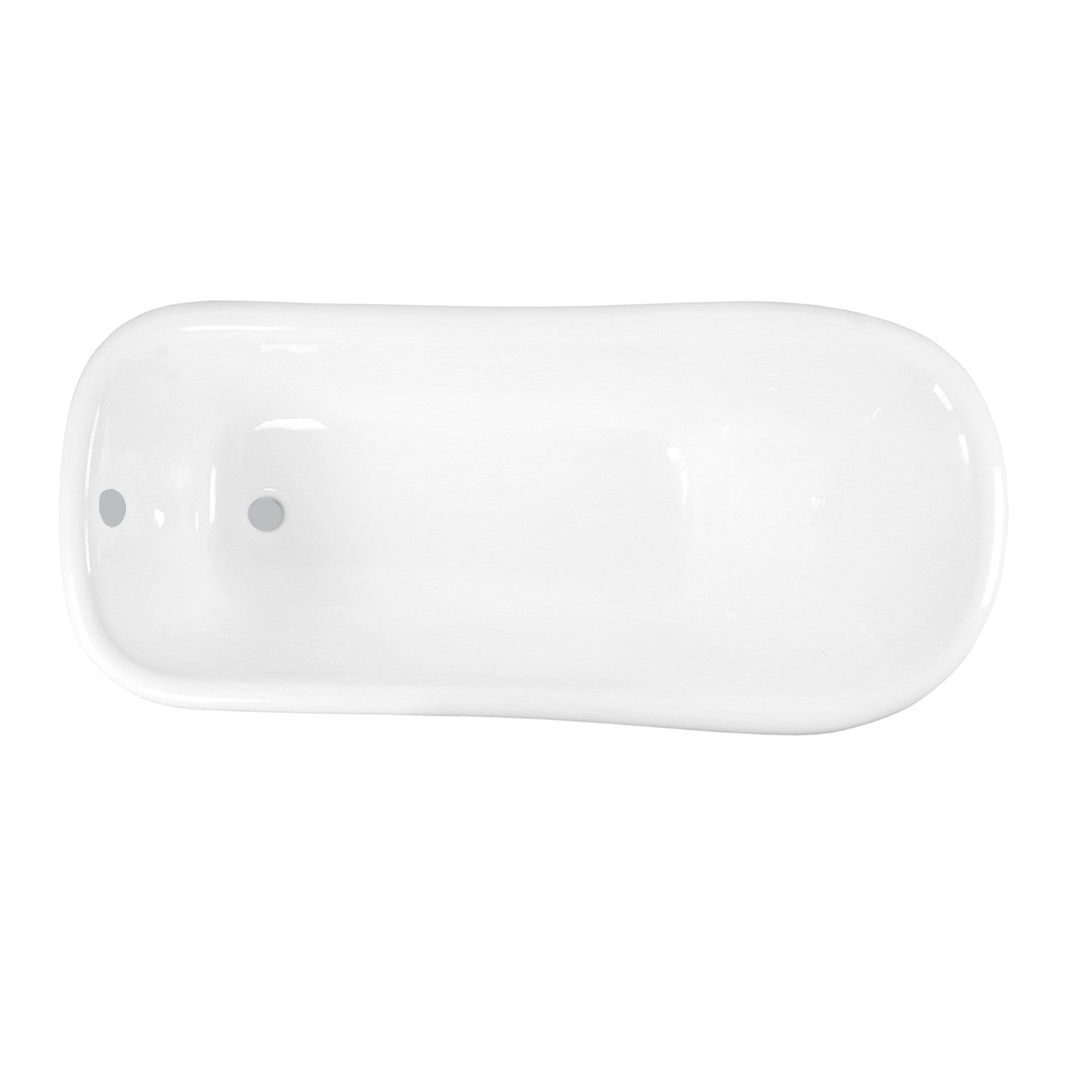 Aqua Eden VCTND673128 67" Cast Iron Oval Single Slipper Pedestal Tub (No Faucet Drillings), White
