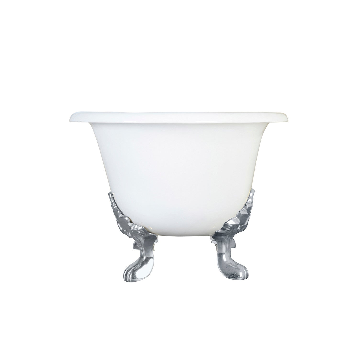 Aqua Eden VCTND603119NC1 60" Cast Iron Oval Double Ended Clawfoot Tub (No Faucet Drillings), White/Polished Chrome