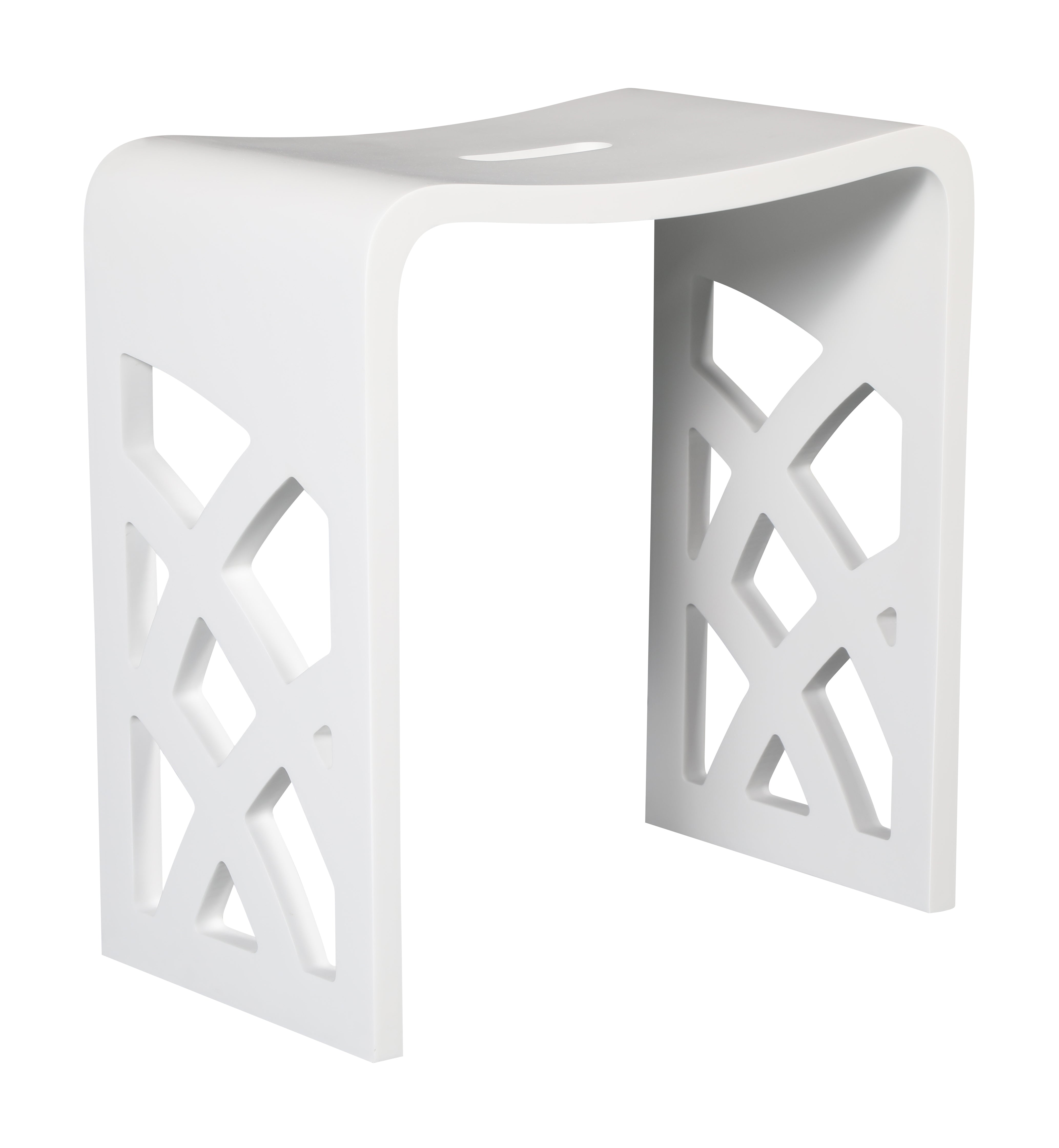 ALFI ABST88 Designer White Matte Solid Surface Resin Bathroom / Shower Stool