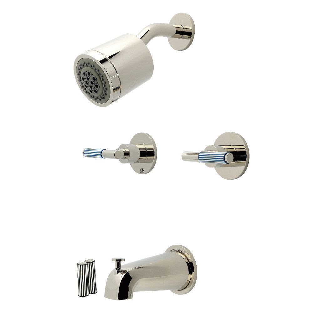 Kingston Brass KBX8146KPS Verona Double-Handle Tub and Shower Faucet, Polished Nickel