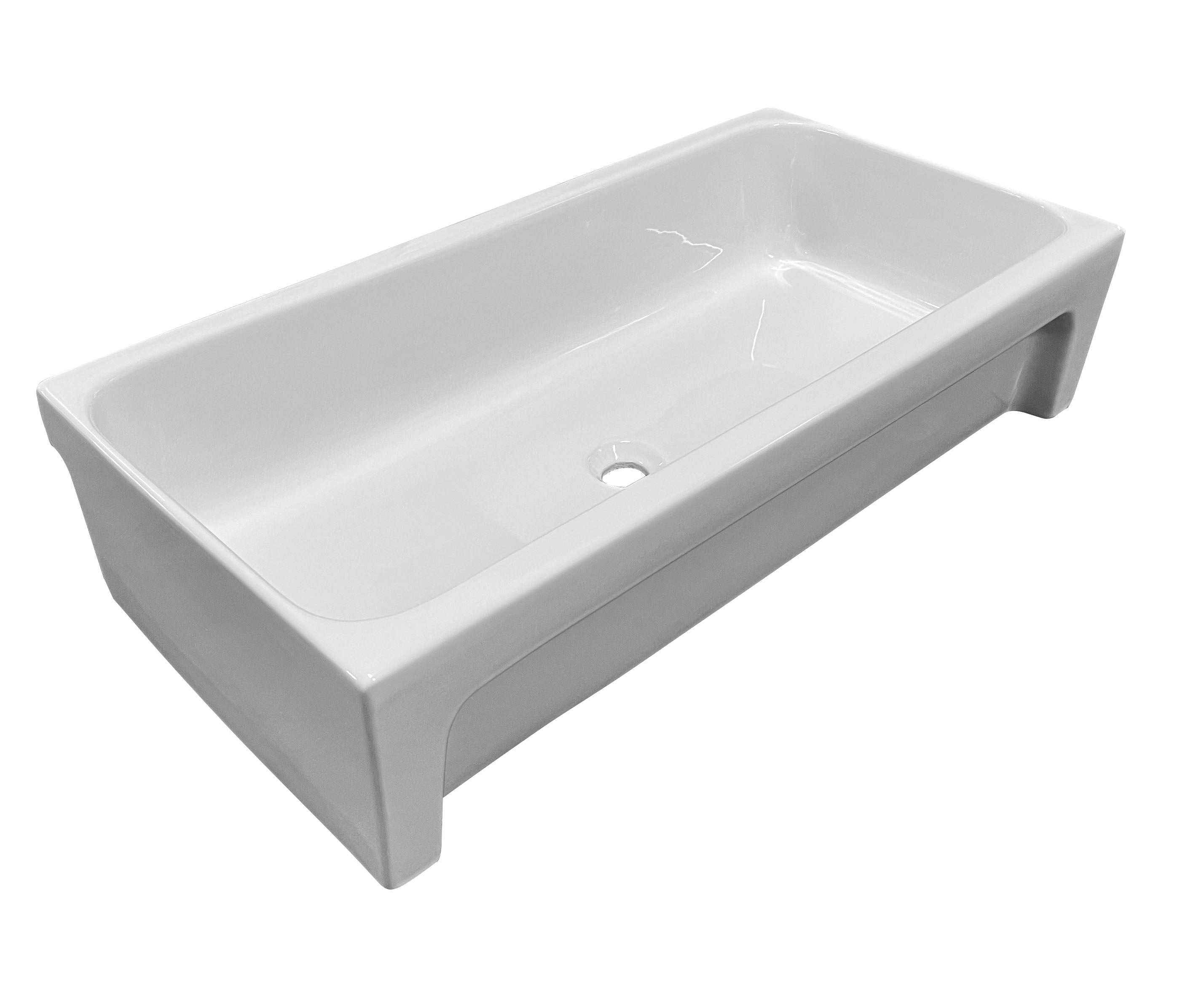ALFI AB36TR  36" White Above Mount Fireclay Bath Trough Sink