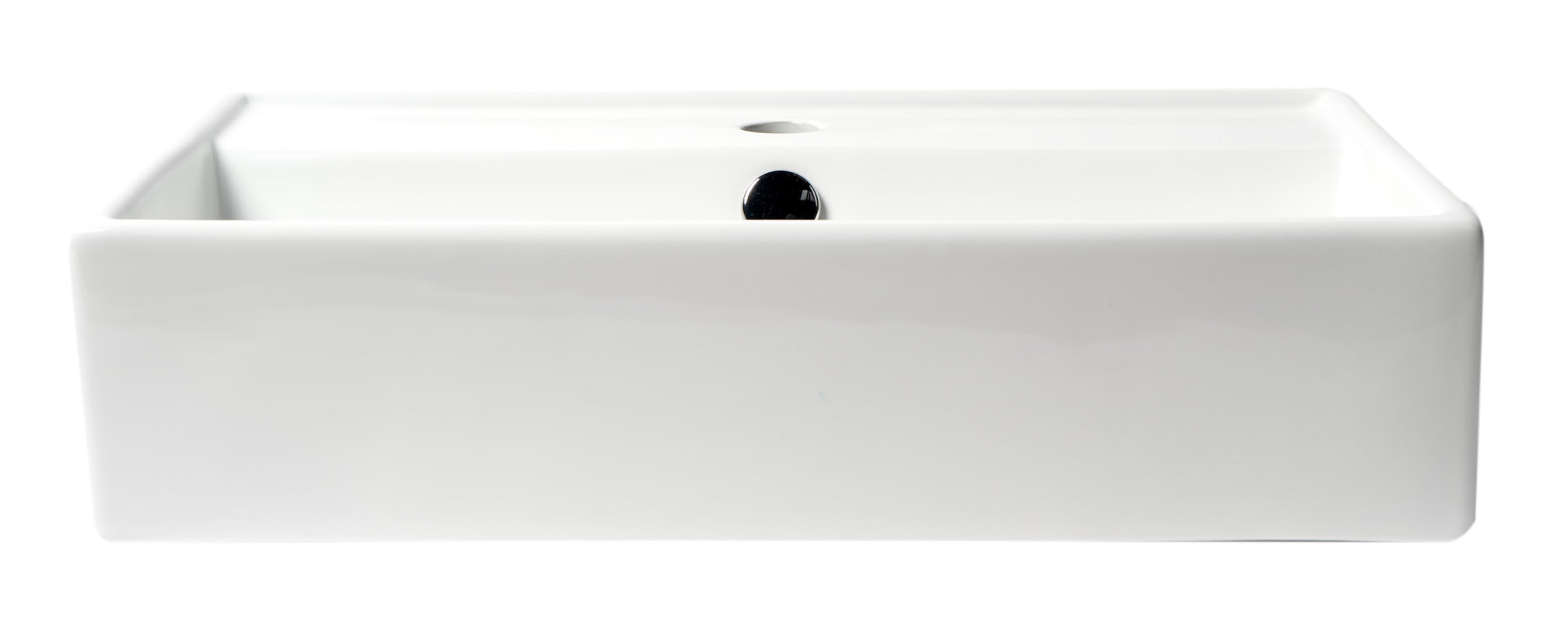 ALFI ABC122 White 22" Rectangular Wall Mounted Ceramic Sink with Faucet Hole