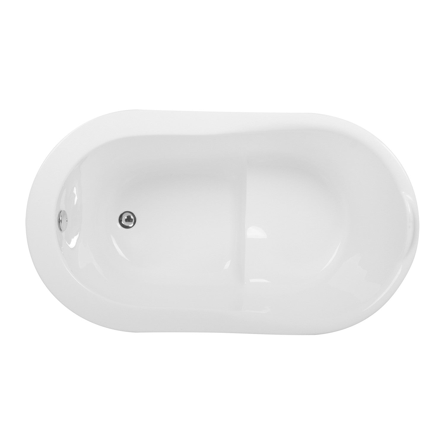 Kingston Brass VTRS523030 52" Acrylic Oval Single Slipper Freestanding Tub with Drain and Integrated Seat, Glossy White