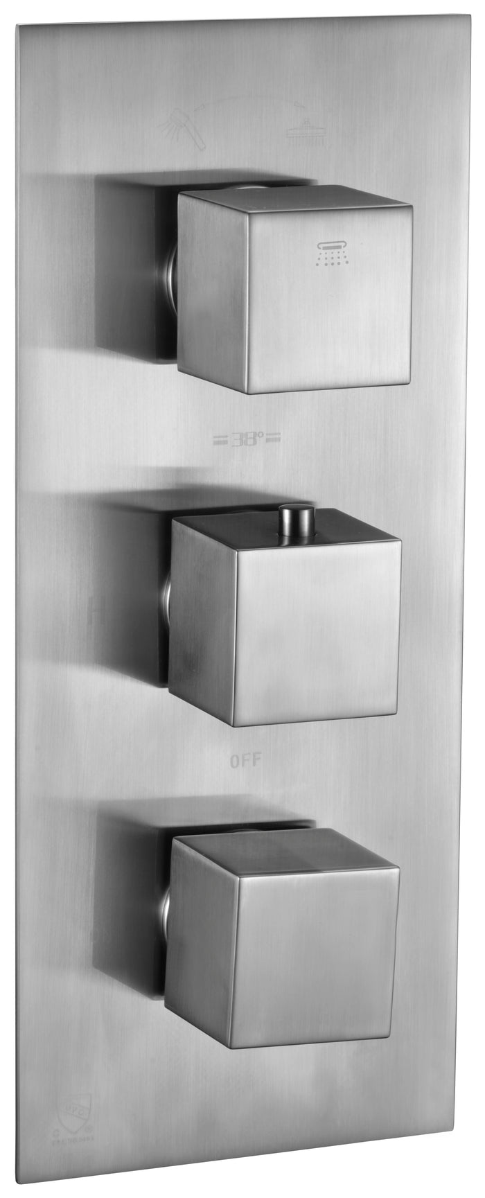 ALFI AB2701-BN Brushed Nickel Square 2 Way Thermostatic Shower Mixer