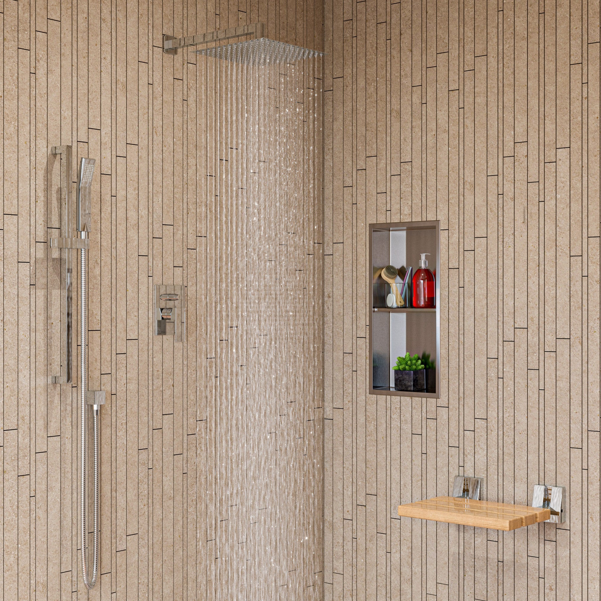 ALFI RAIN12S-PSS Solid Polished Stainless Steel 12" Square Ultra Thin Rain Shower Head