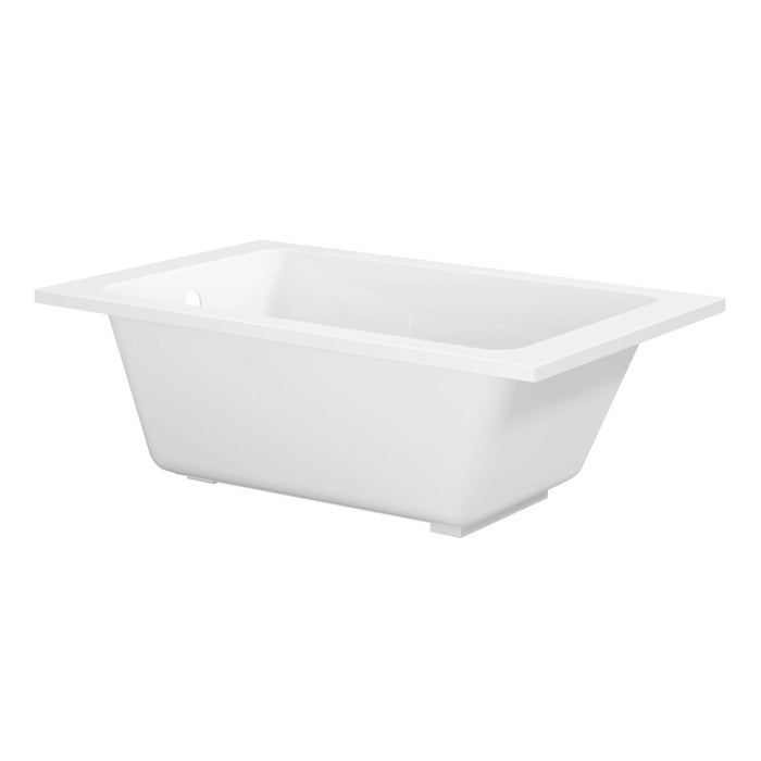 Kingston Brass VTPN543419T 54" Acrylic Rectangular Drop-In Tub with Anti-Skid Surface, Glossy White