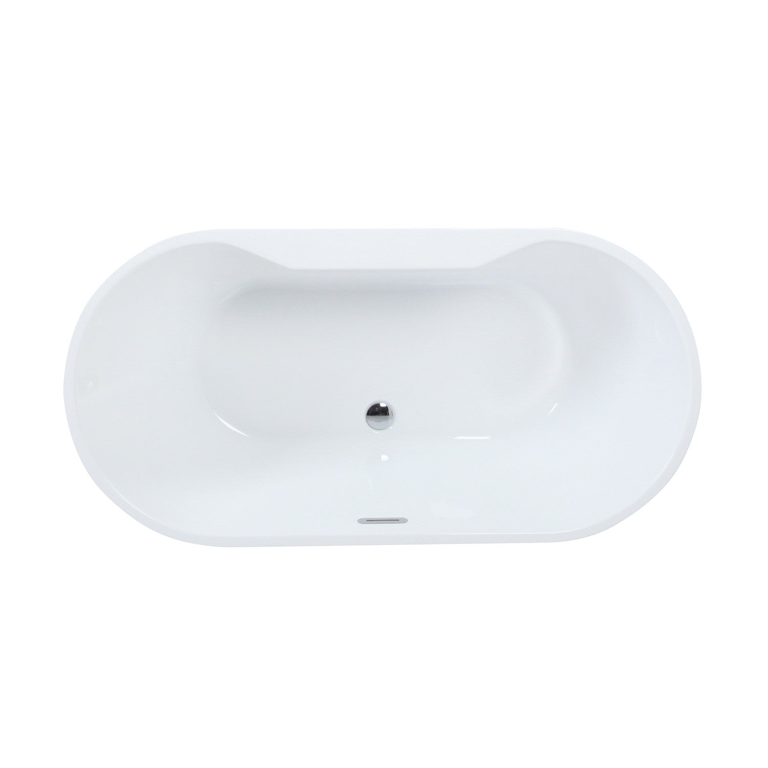Kingston Brass VTDE593023 59" Acrylic Oval Double Ended Freestanding Tub with Drain, Glossy White