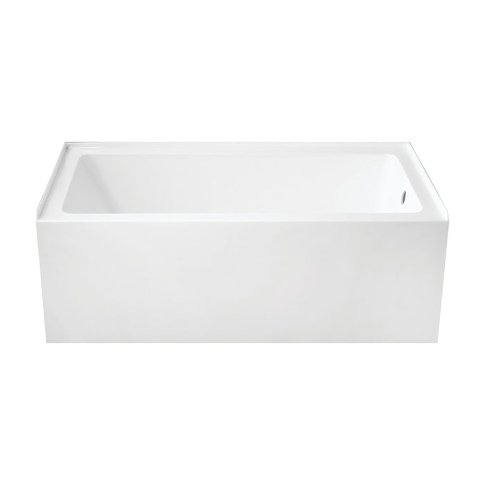 Aqua Eden VTAP6032R22 60" Acrylic Rectangular 3-Wall Alcove Tub, Right Hand Drain Hole, Glossy White