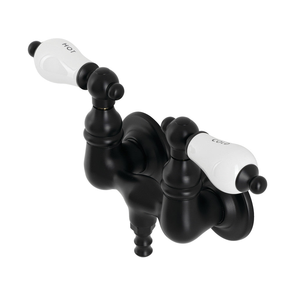 Kingston Brass AE33T0 Aqua Vintage 3-3/8 Inch Wall Mount Tub Faucet, Matte Black