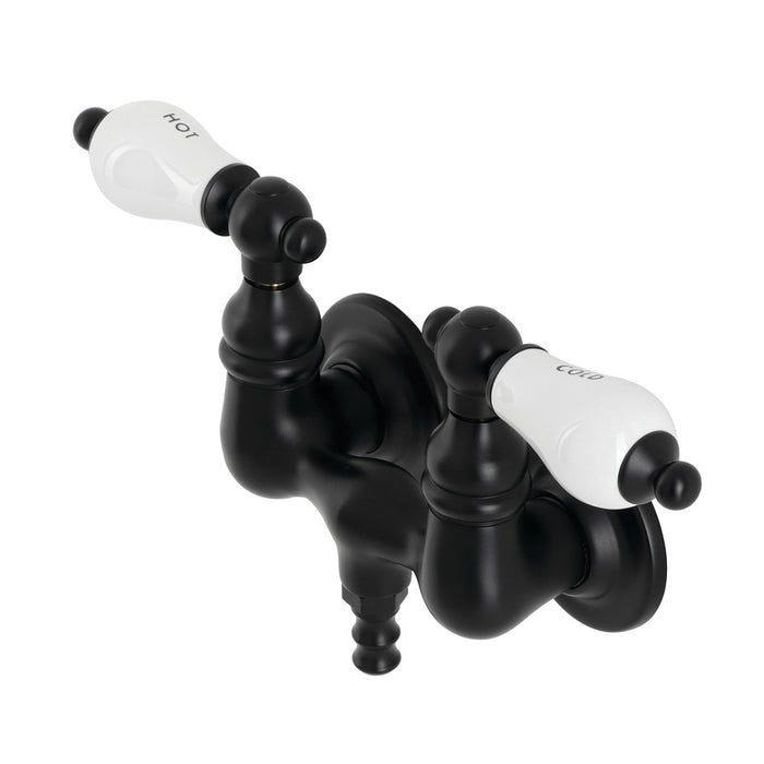 Kingston Brass AE33T0 Aqua Vintage 3-3/8 Inch Wall Mount Tub Faucet, Matte Black