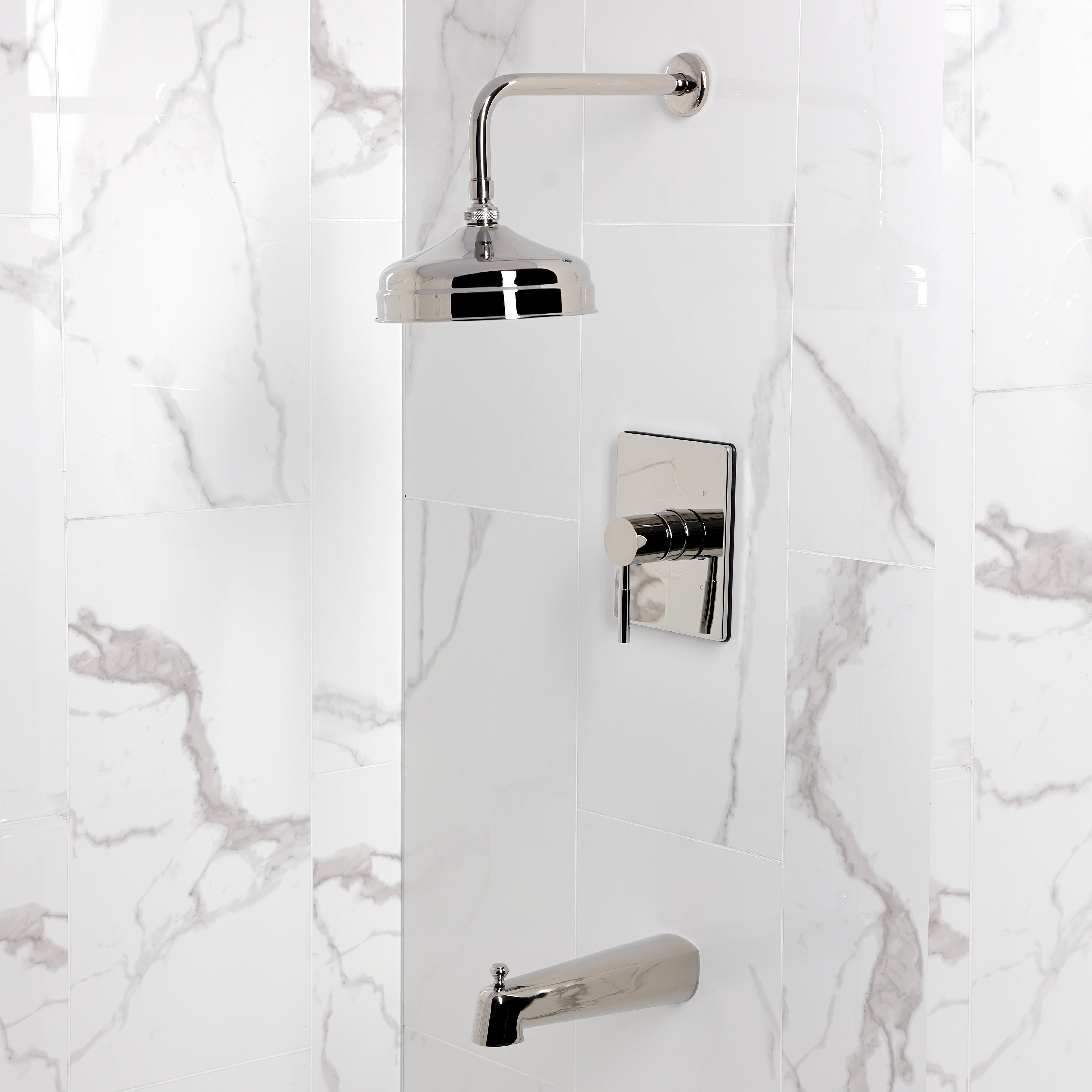 Kingston Brass KB6346DL Concord Single-Handle Pressure Balanced Tub and Shower Faucet, Polished Nickel