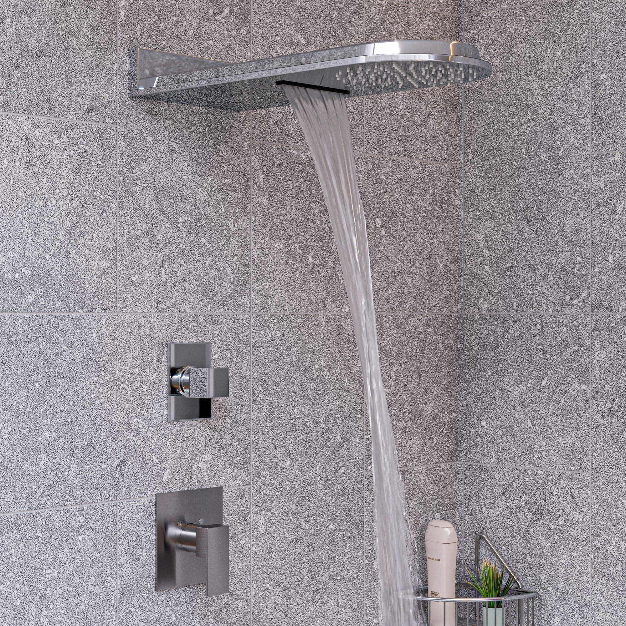 ALFI RAIN10RW-PC Polished Chrome 10" Wall-Mounted Square Waterfall Rain Shower Head