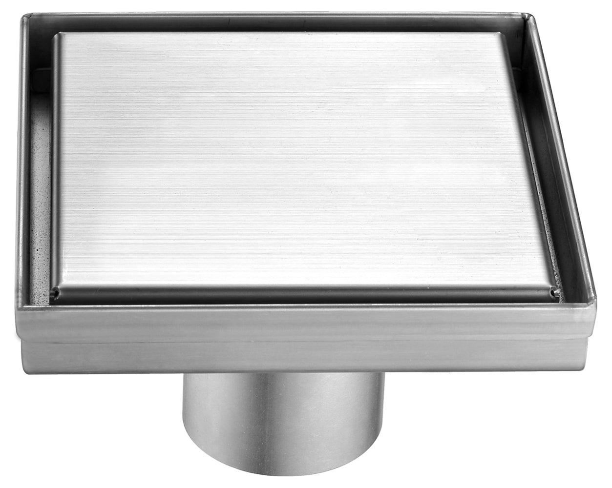 ALFI ABSD55B-BSS 5" x 5" Modern Square Brushed Stainless Steel Shower Drain with Solid Cover
