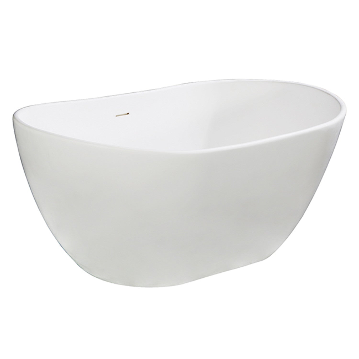 Kingston Brass VRTRS573224 57" Solid Surface Oval Double Slipper Freestanding Tub with Drain, Matte White