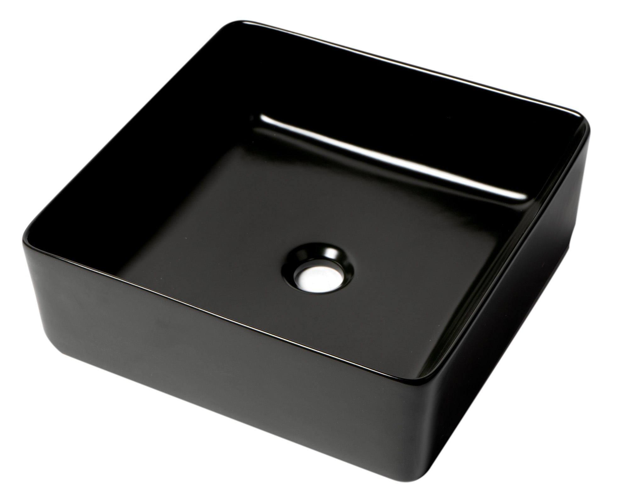ALFI ABC903-BM Black Matte 16" Modern Square Above Mount Ceramic Sink