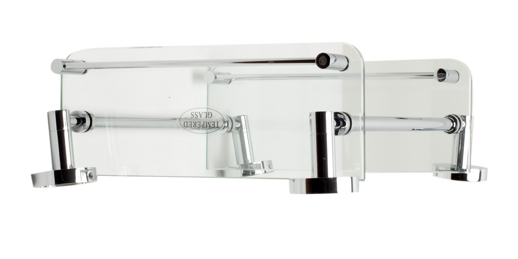 ALFI AB9549 Polished Chrome Wall Mounted Double Glass Shower Shelf Bathroom Accessory
