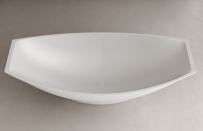 ALFI AB9991 White Matte 71" Solid Surface Resin Free Standing Hammock Style Bathtub
