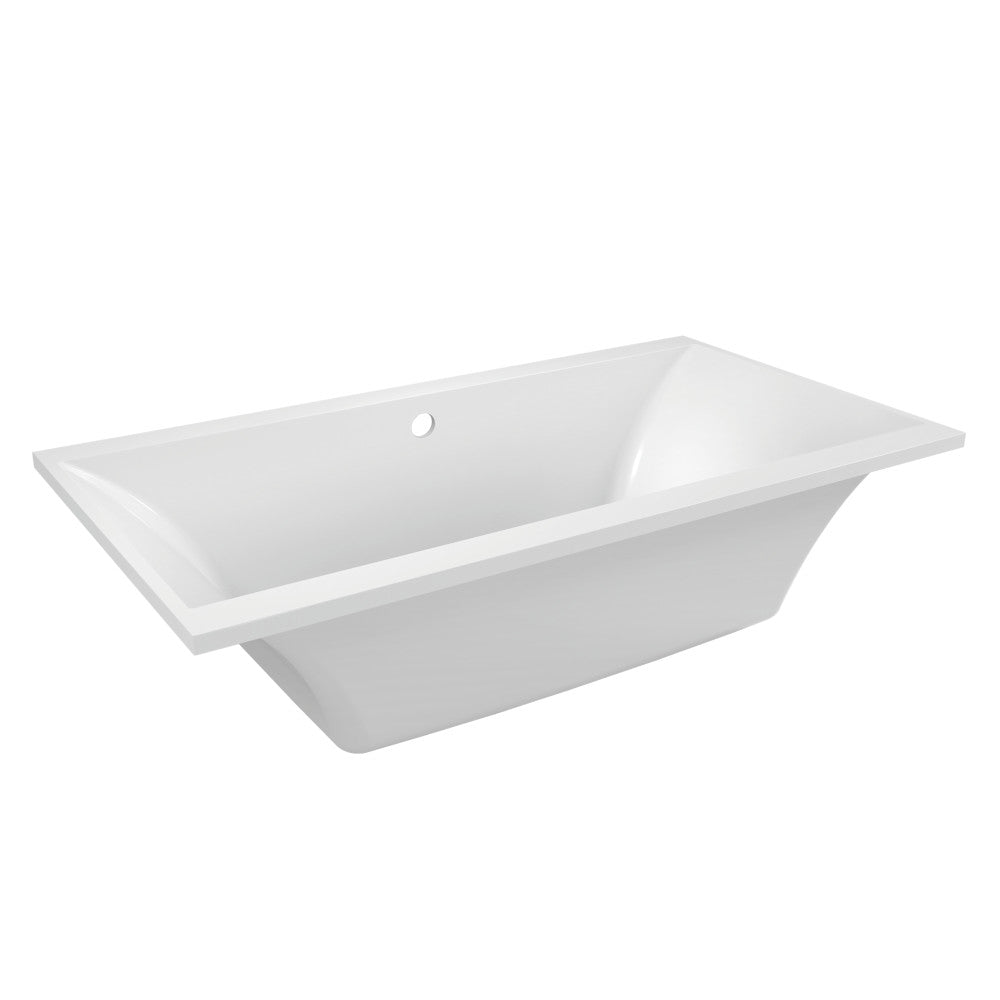 Aqua Eden VTPN673619C 67" Acrylic Rectangular Drop-In Tub with Reversible Drain, Glossy White