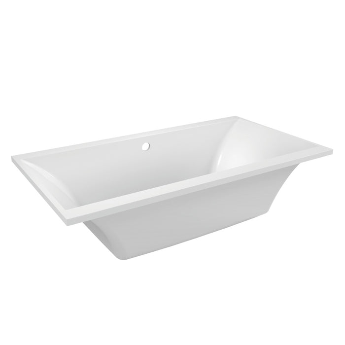 Aqua Eden VTPN673619C 67" Acrylic Rectangular Drop-In Tub with Reversible Drain, Glossy White